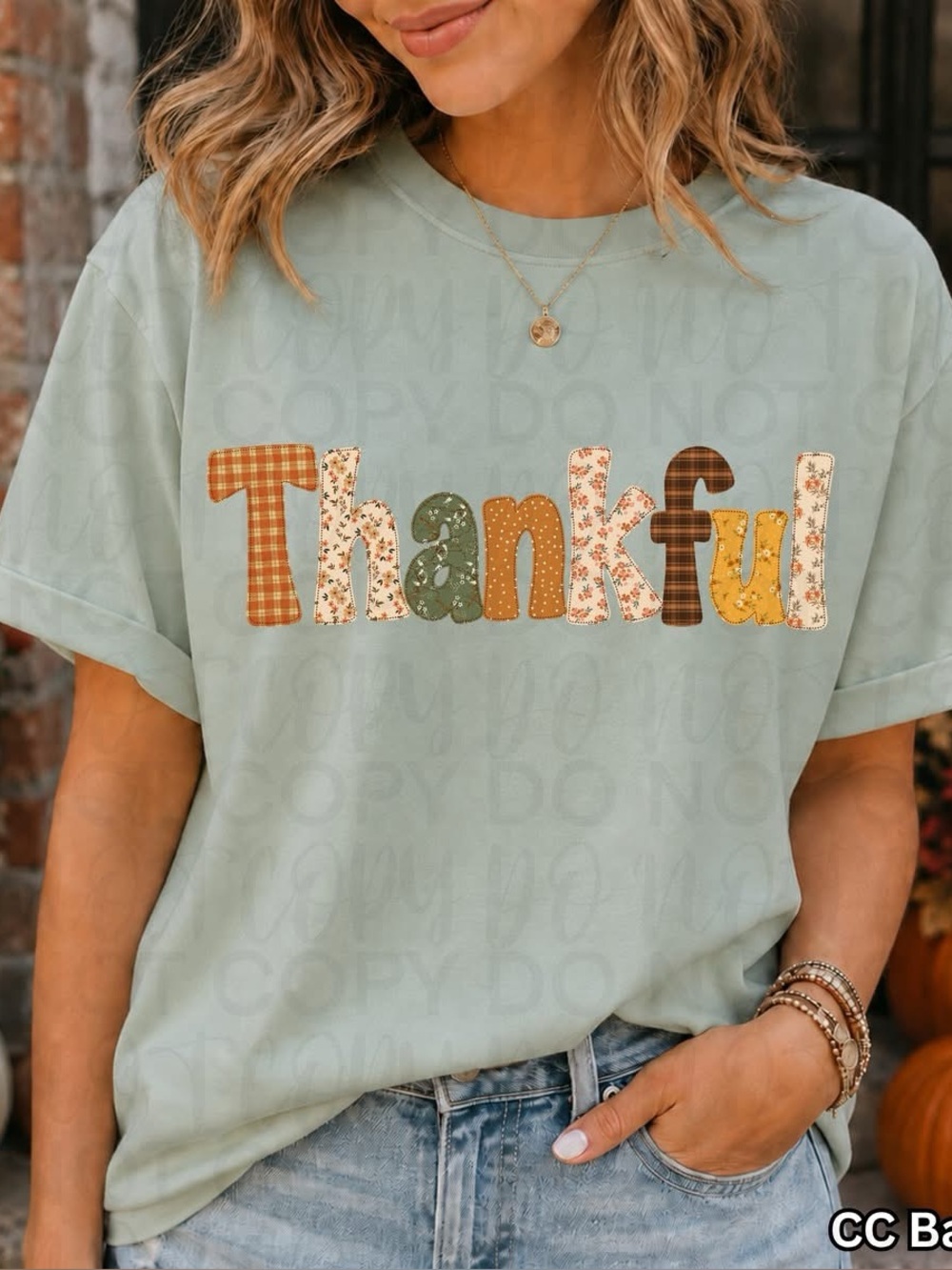 Thankful Graphic Tshirt Comfort Colors Bay Small-XL